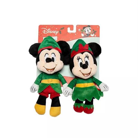 Disney's Mickey and Minnie Mouse 2-pk. Mickey & Minnie Santa Plush, Multi