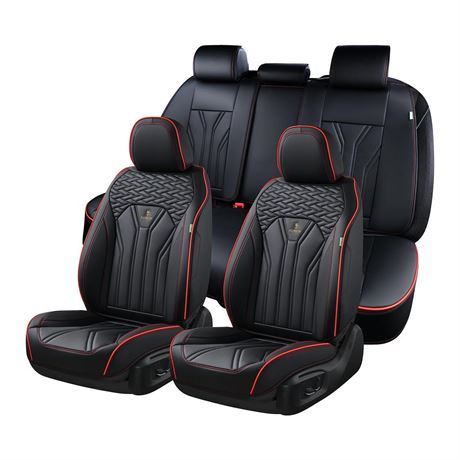 FLORICH Leather Seat Covers, Seat Covers Full Set, Car Seat Protectors 5 Seats,