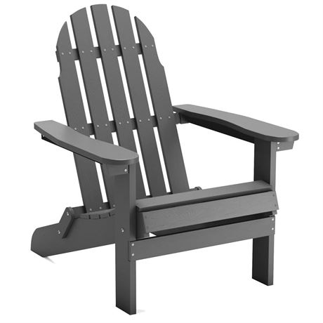 Serwall Outdoor Adirondack Chair Wood-Like All Weather Backyard Chair Patio