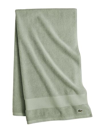 Lacoste Home Heritage Anti-Microbial Supima Cotton Bath Towel, 30" X 54" - Aloe