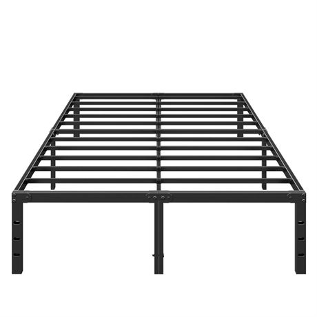 Black Full Size Metal Platform Bed Frame with Stable Metal Support and Underbed