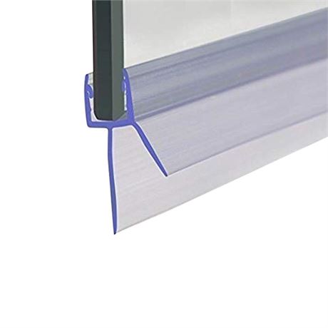 Cozylkx Frameless Shower Door Bottom Seal with Drip Rail 1/4" Thick Glass 27.5"