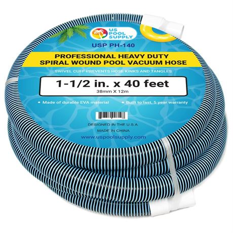 U.S. Pool Supply 1-1/2  X 40 Foot Professional Heavy Duty Spiral Wound Swimming