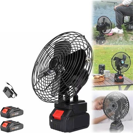 Rechargeable Portable Outdoor Wireless Camping Fan, 8-Inch Battery Operated