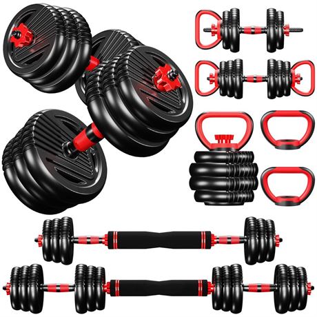 4-in-1 Adjustable Weight Dumbbell Set - Premium Home Gym Equipment with