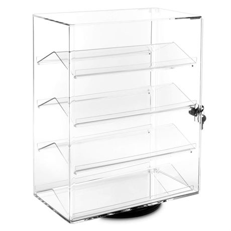 MOOCA Premium 360-Degree Rotating Acrylic Eyewear Showcase with 4 Removable