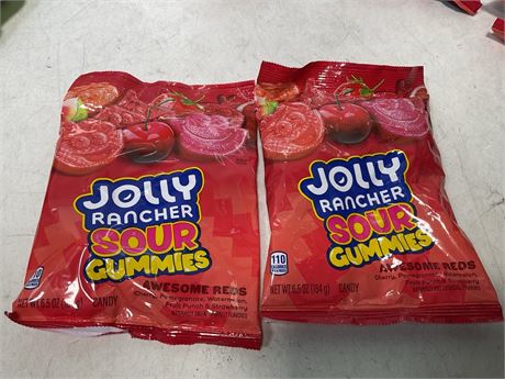 Jolly Rancher Sour Gummies Awesome Reds Assorted Fruit Flavored Gummy Candy,
