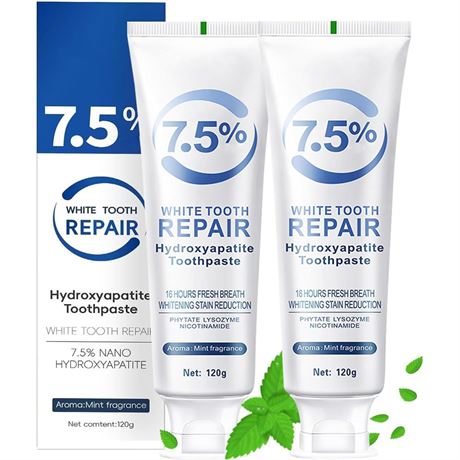 Ayzololo 2 PCS Hydroxyapatite Toothpastes for Enamel Protection and Tooth