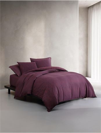 Calvin Klein Linear Circuit Cotton Yarn Dyed 3-Pc. Duvet Cover Set, Queen -