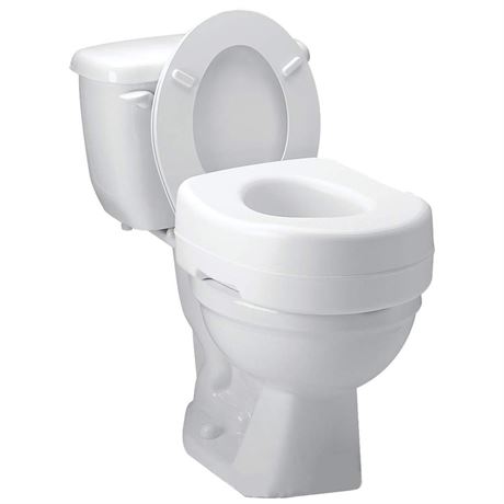 Carex Toilet Seat Riser - Adds 5 Inch of Height to Toilet - Raised Toilet Seat