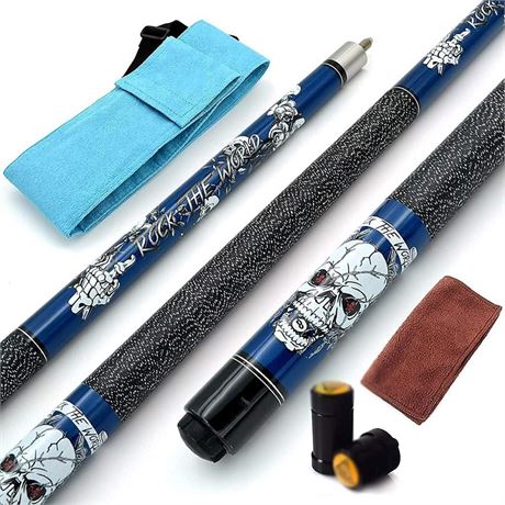 Pool Cue Sticks 57 In 21Oz Handcraft Maple Pool Cue Stick With Blue Cue Bag,1/2