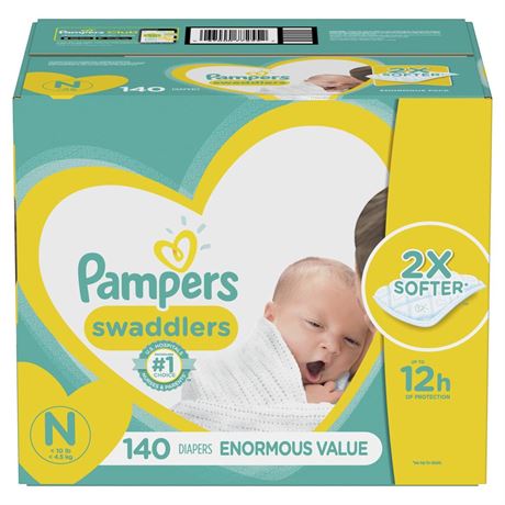 Pampers Swaddlers Active Baby Diapers Enormous Pack - Size 0 - 140ct