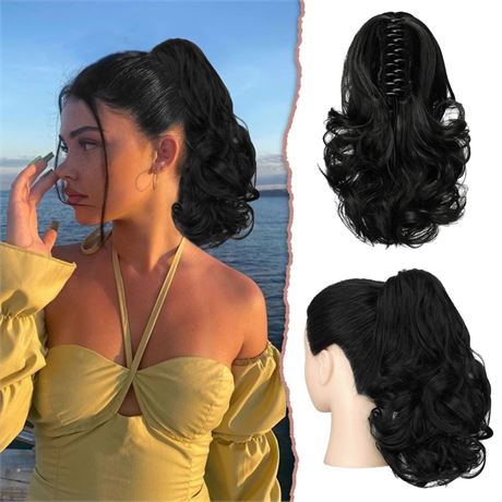 SOFEIYAN Ponytail Extension 11 inch Claw Clip Ponytail Hair Extensions Long