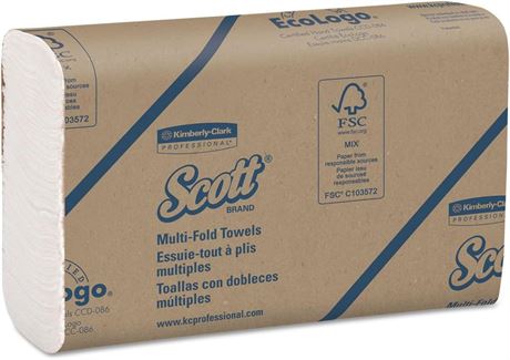 Scott 01804 Multi-Fold Towels, Absorbency Pockets, 9 1/5 x 9 2/5, 250/Pack, 16