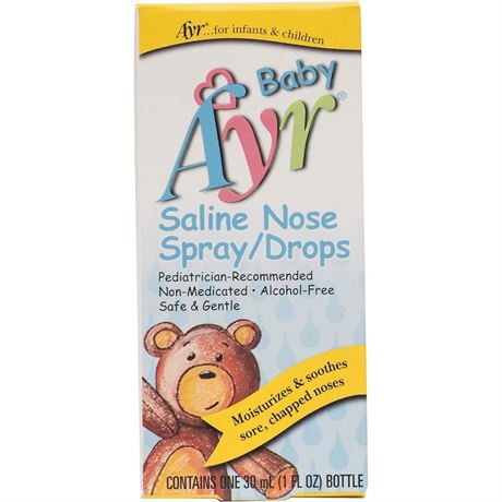 Ayr Baby Saline Nasal Spray/Drops, 1 Oz. 2 pack