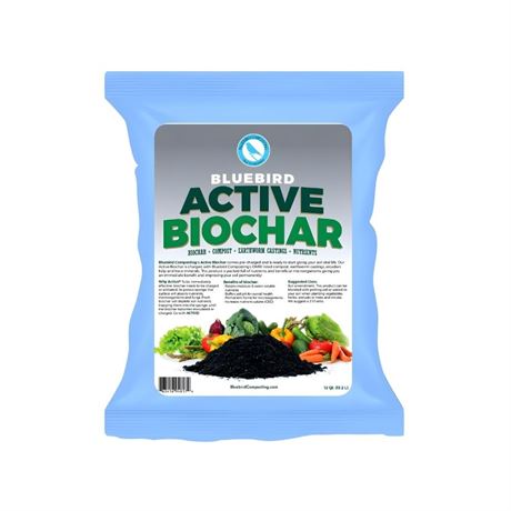 Bluebird Active Biochar 8 QTR Pack of 1 Organic Potting Soil Mix for Indoor &