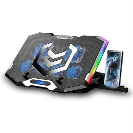 Gaming Laptop Cooling Pad 15 -17.3 Inch, RGB Laptop Cooler Pad with 6 Cooling