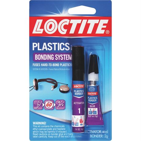 Loctite Super Glue Plastics Bonder  1-0.14 Oz Activator Stick + 1-0.07 Oz Glue