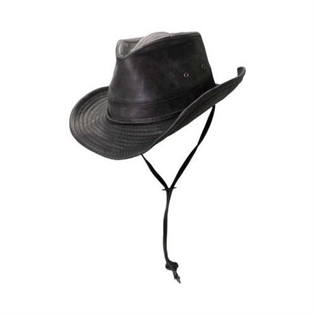 Men's Dorfman-Pacific Boondocks Weathered Cotton Outback Cowboy Hat XLarge Black