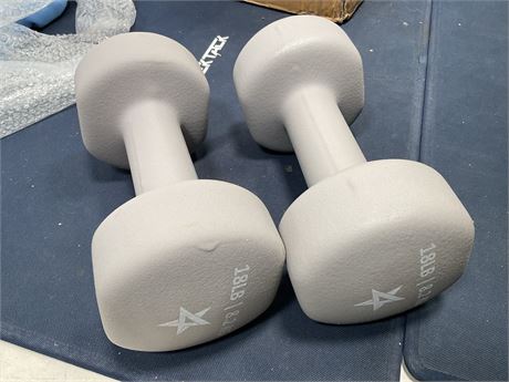 Yes4All 18LBS Set of 2 Neoprene Coated Dumbbells, Pair of Hand Weights for
