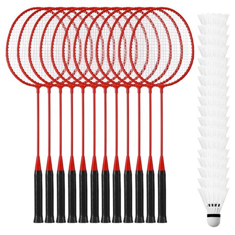 Wettarn 12 Pcs Badminton Rackets with 18 Nylon Badminton, Badminton Racquet