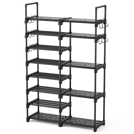 Shoe Rack Organizer, Metal Shoe Rack for Closet Entryway Garage, Pairs Tall