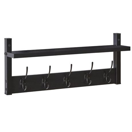 YMYNY Coat Rack Shelf Wall Mounted, Coat Hooks with Storage, Wall Floating