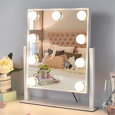 Vanity Mirror with Lights,Lighted Vanity Mirror with 9 Dimmable Bulbs for