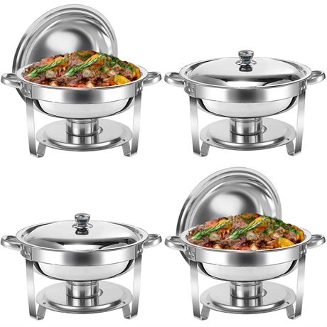 Chafing Dish Buffet Set 5 QT 4 Packs Stainless Steel Buffet Servers and
