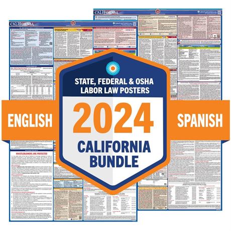 2024 California Labor Law Posters State & Federal OSHA Combo- Workplace