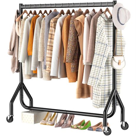 Clothes Clothing Rack, Rolling Heavy Duty Clothes Rack Load 420 LBS With