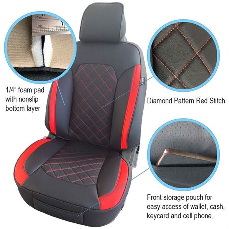 GEARFLAG PVC Leather Seat Cover Custom Fits F150 Pickup 2015-2020 Diamond