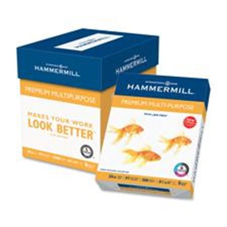 Hammermill Paper  Premium Multi-Purpose 24 Lb  8.5 X 11  97 Bright  2500 Sheets