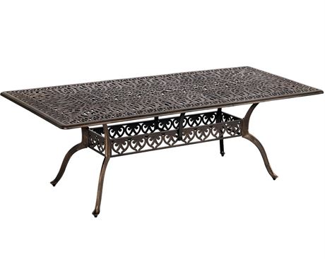 Grepatio 86.6" Patio Dining Table Outdoor Cast Aluminum Large Table, 8 People