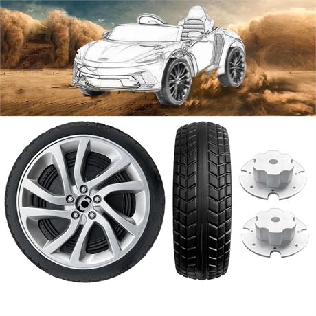 2Pack 26CM/10'' EVA Solid Compound Tires for Power Wheels Ride on Car