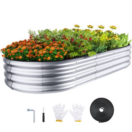 Raised Garden Bed Kit, Large Galvanized Planter Raised Garden Boxes Outdoor