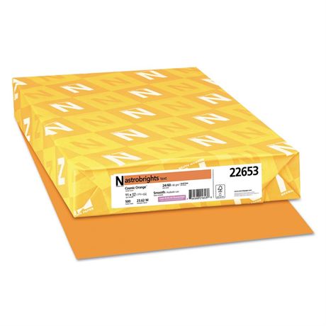 Wausau Paper 22653 Astrobrights Colored Paper  24lb  11 X 17  Cosmic Orange