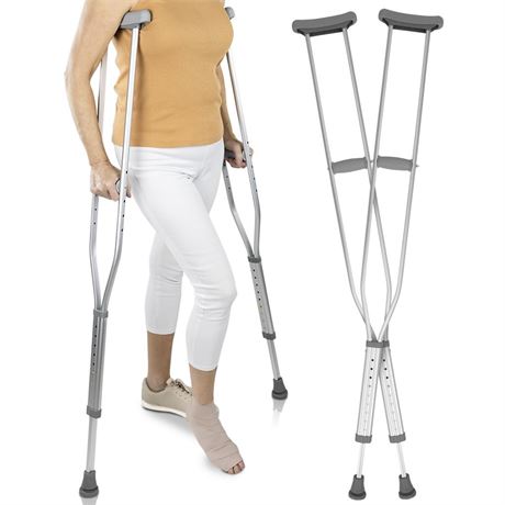 Vive Crutches for Kids - Pair of Adjustable, Lightweight, Aluminum Walking