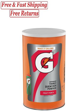 Gatorade Thirst Quencher Powder, Fruit Punch, 76.5 Oz Canister. Free Shipping