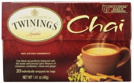 Twinings Chai Tea, Tea Bags, 20-Count Boxes (Pack of 6)