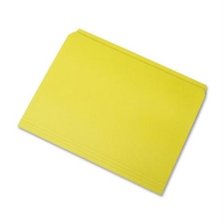 SKILCRAFT  NSN3649486  Straight Cut Stained File Folders  100 per Box  Yellow