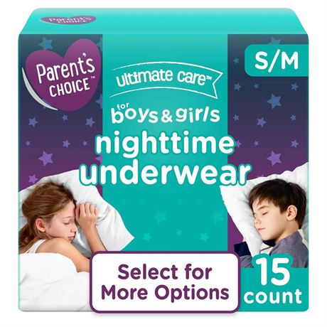 Parent S Choice Unisex Nighttime Bedwetting Underwear  Small-Medium  15 Count