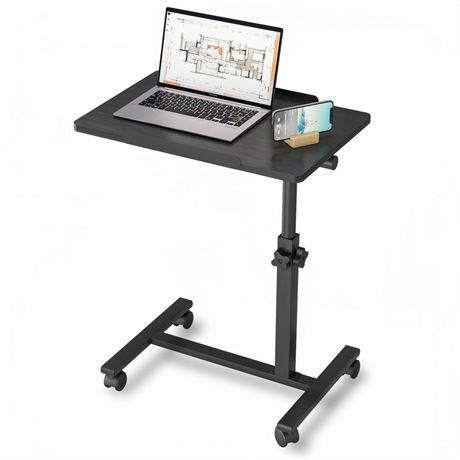 Adjustable Over Bed Tables Sofaside Rolling Laptop Stand Tray Desk Portable