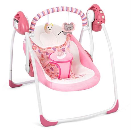 Electric Baby Swing for Infants, Powered by Power Cord (Included) and Batteries