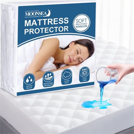 Twin XL Mattress Topper Pad Protector Quilted Waterproof, Absorbent Twin Extra