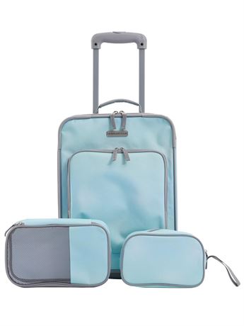 Travelers Club 3-Piece Soft Side Kid's and Junior Rolling Carry-on Luggage Set,