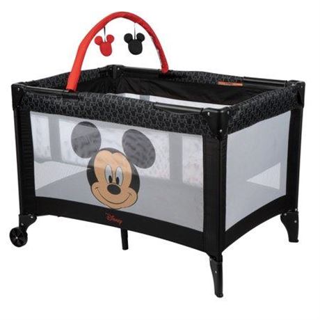 Disney Baby 3D Ultra Baby Play Yard with Bassinet and Toy Bar  Peeking Mickey