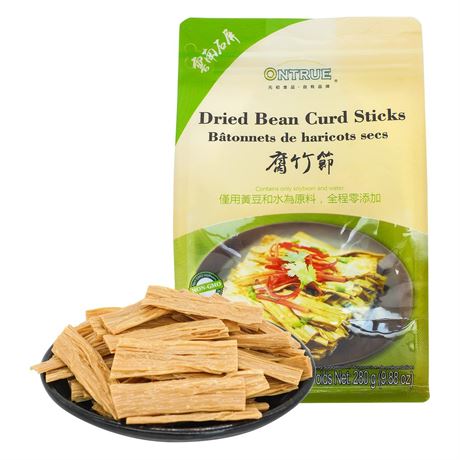 ONTRUE Dried Beancurd Sticks, Asian Tofu Yuba, Precut Tofu, Good Source Of