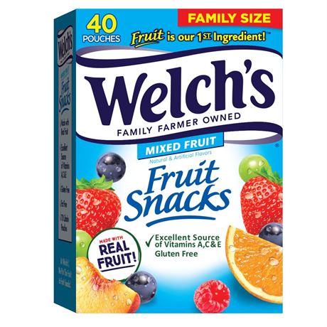 Welch's Fruit Snacks, Mixed Fruit, Perfect Halloween Candy Bulk Pack, Gluten