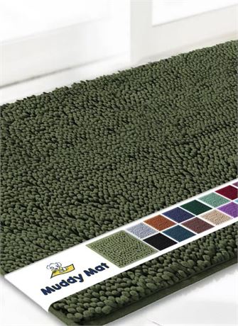 Muddy Mat® Highly Absorbent Soft Chenille Area Rug and Pet Rug Non Slip Thick